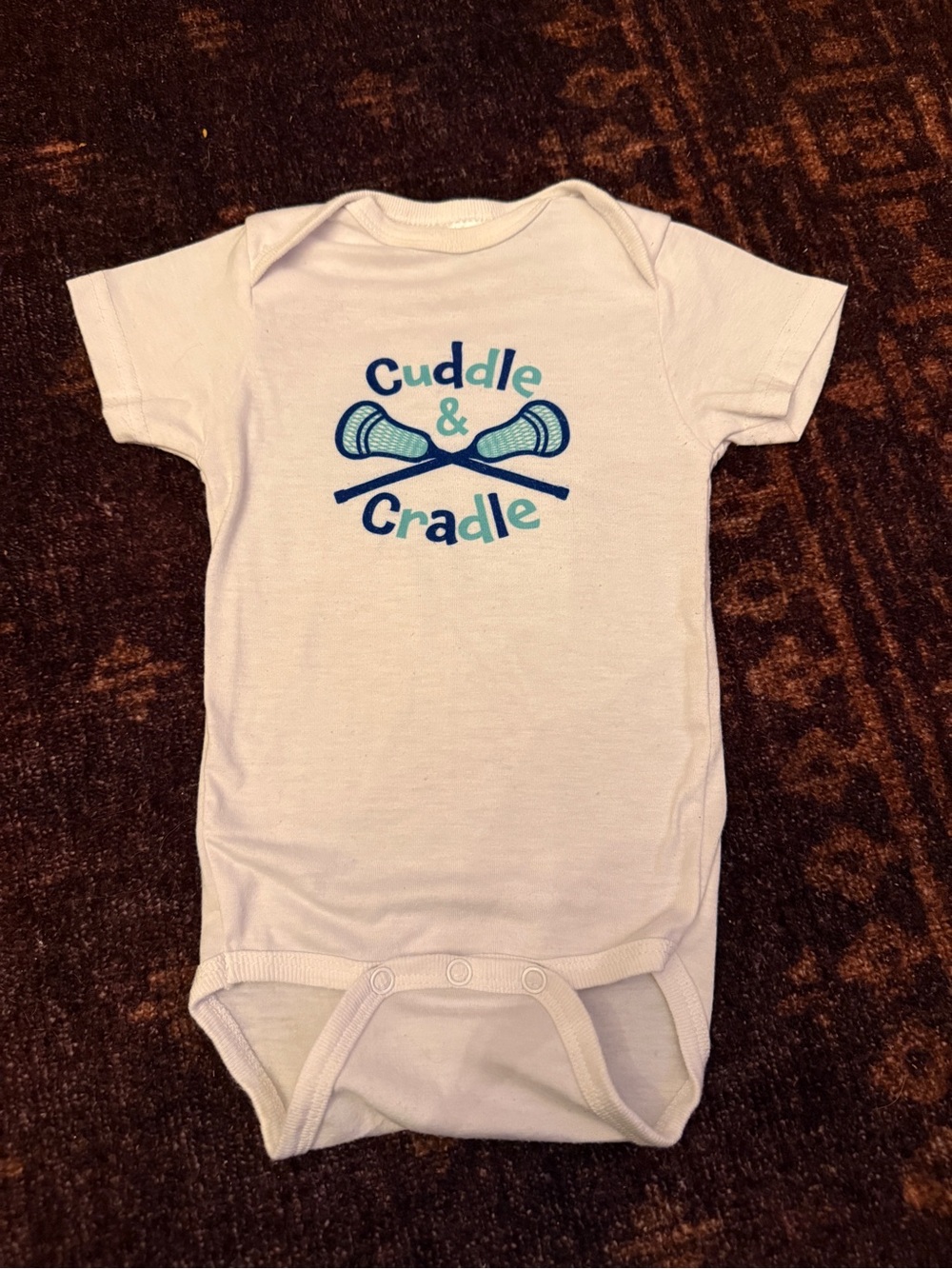 Cuddle & Cradle Lacrosse White Baby One-Piece Bodysuit